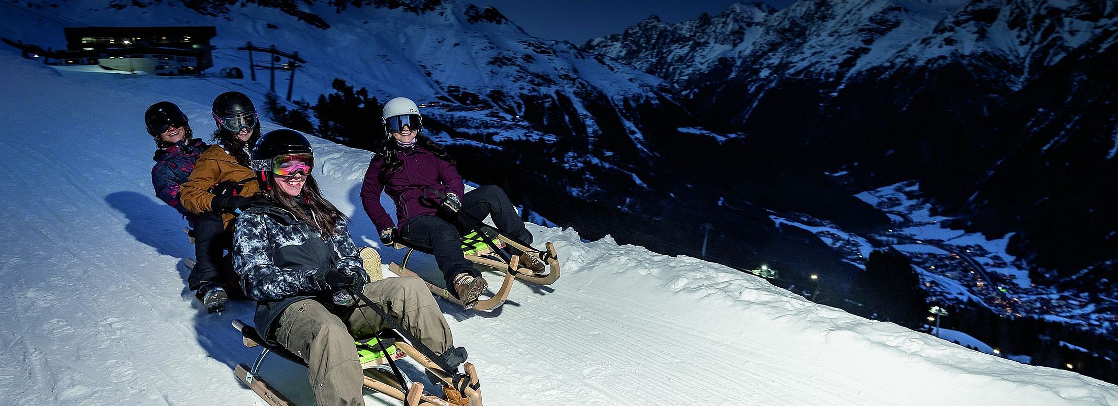 Nachtrodeln in Sölden im Ötztal